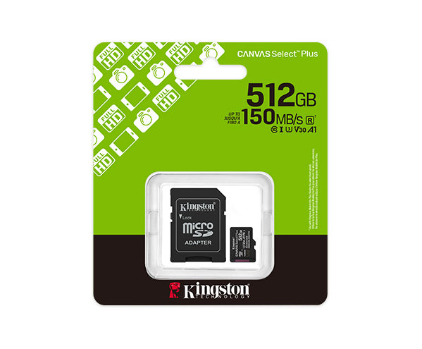 Kingston 512GB Canvas Select Plus MicroSD Memory Card 100R A1 C10 Card mit Adapter Black – Bild 3