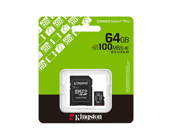 Kingston 64GB Canvas Select Plus MicroSD Memory Card 100R A1 C10 Card mit Adapter Black – Bild 3