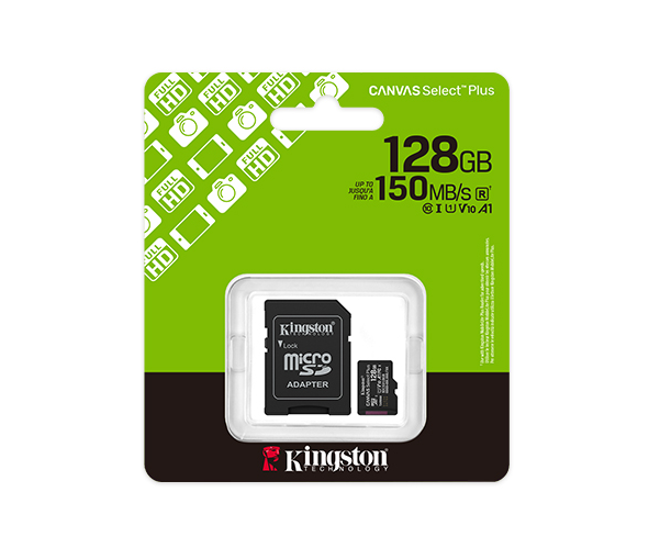 Kingston 128GB Canvas Select Plus MicroSD Memory Card 100R A1 C10 Card mit Adapter Black – Bild 3