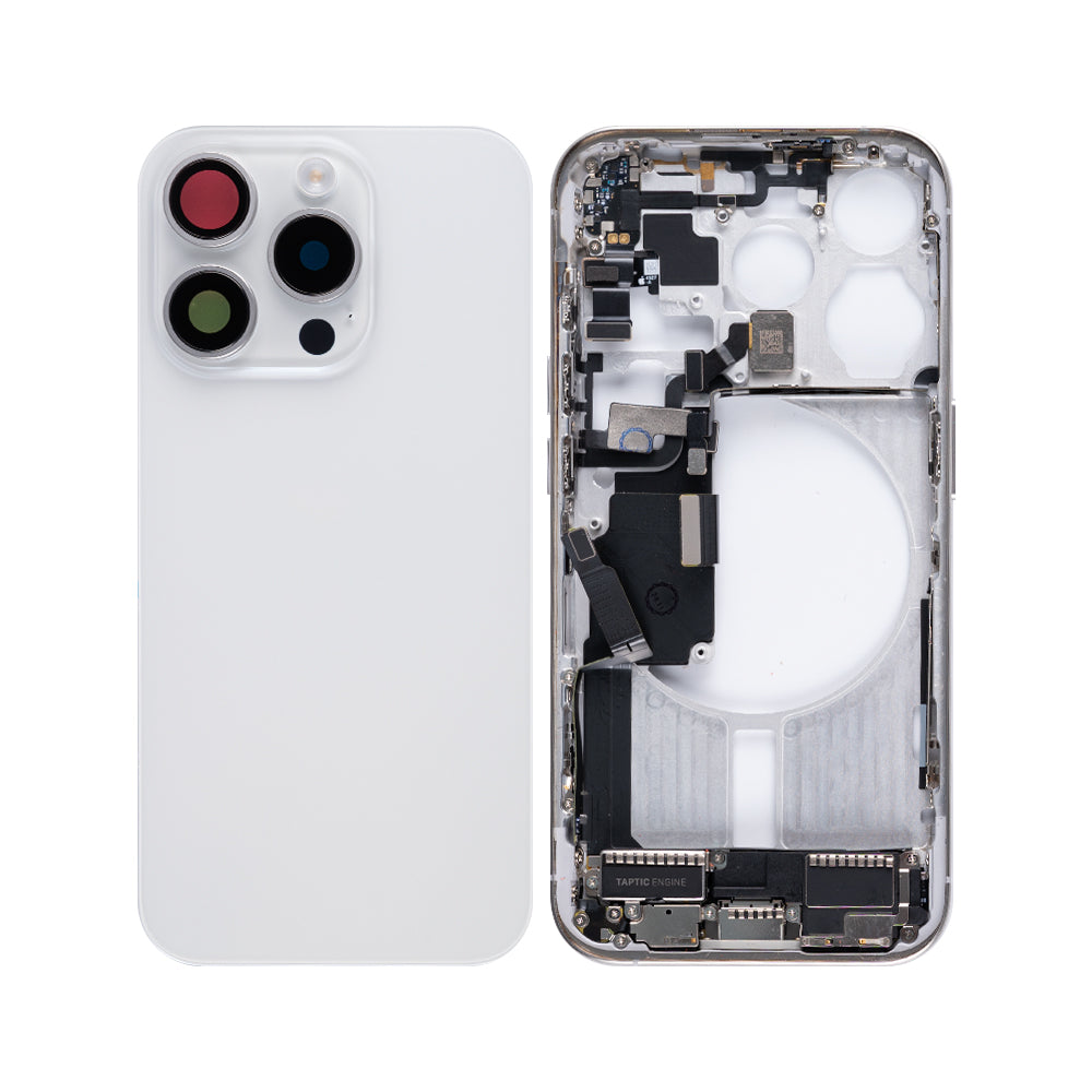 Für Apple iPhone 15 Pro Gehäuse mit Kleinteilen White Titanium OEM