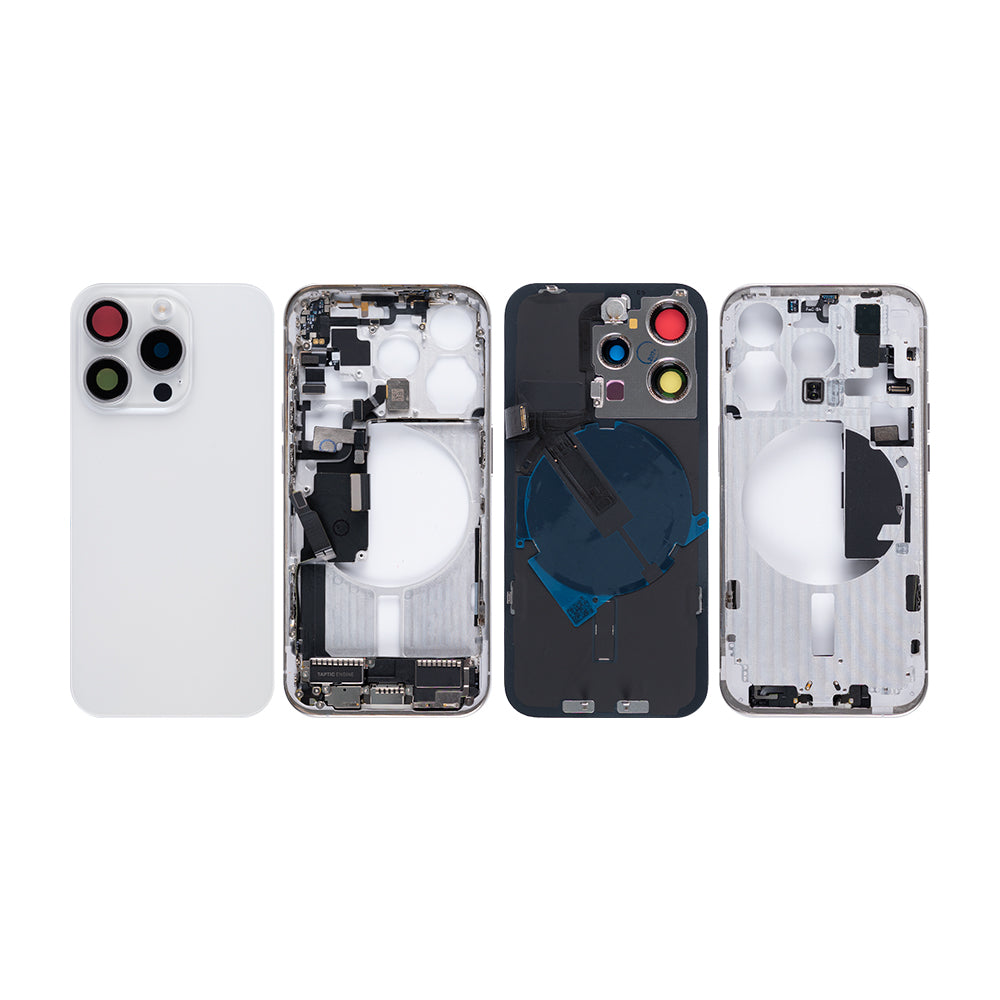 Für Apple iPhone 15 Pro Gehäuse mit Kleinteilen White Titanium OEM – Bild 3