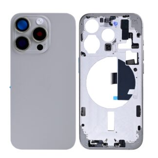 Für Apple iPhone 15 Pro Gehäuse mit Kleinteilen Natural Titanium OEM