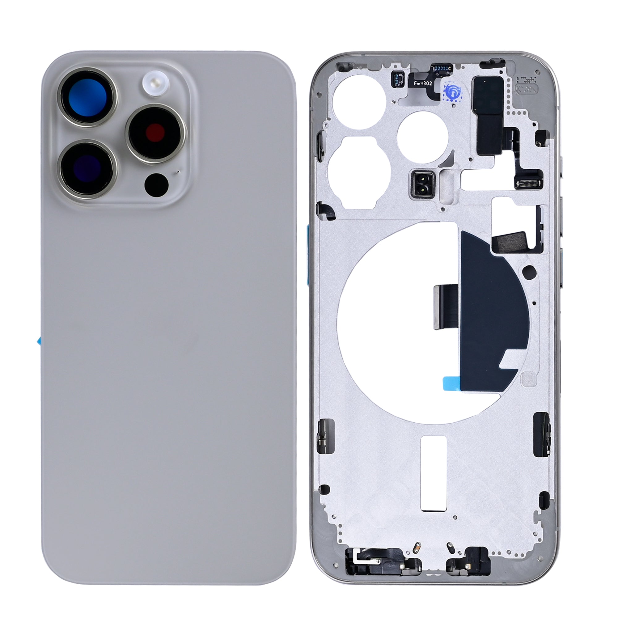 Für Apple iPhone 15 Pro Gehäuse mit Kleinteilen Natural Titanium OEM