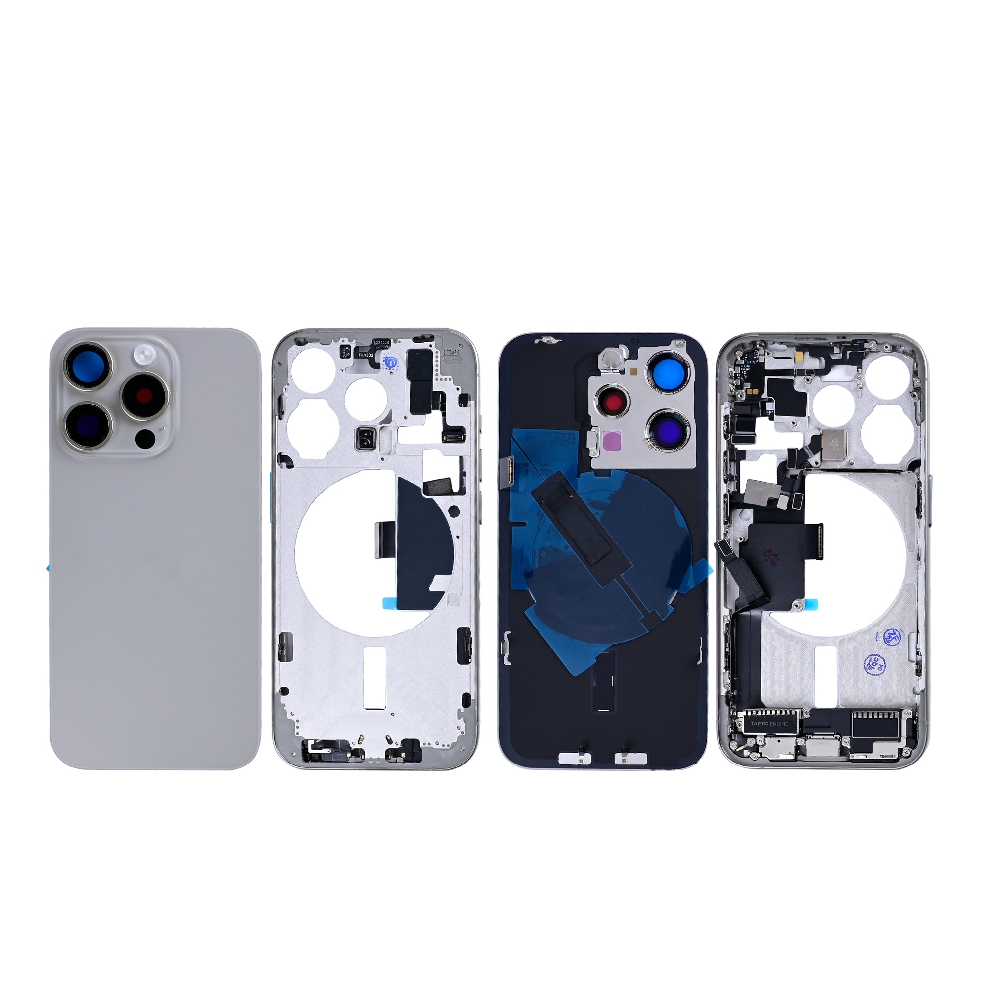 Für Apple iPhone 15 Pro Gehäuse mit Kleinteilen Natural Titanium OEM – Bild 3
