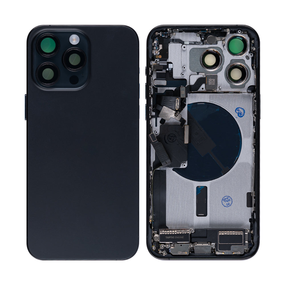 Für Apple iPhone 15 Pro Max Gehäuse mit Kleinteilen Black Titanium OEM – Bild 3