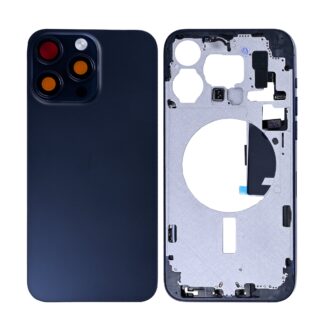 Für Apple iPhone 15 Pro Max Gehäuse mit Kleinteilen Blue Titanium OEM