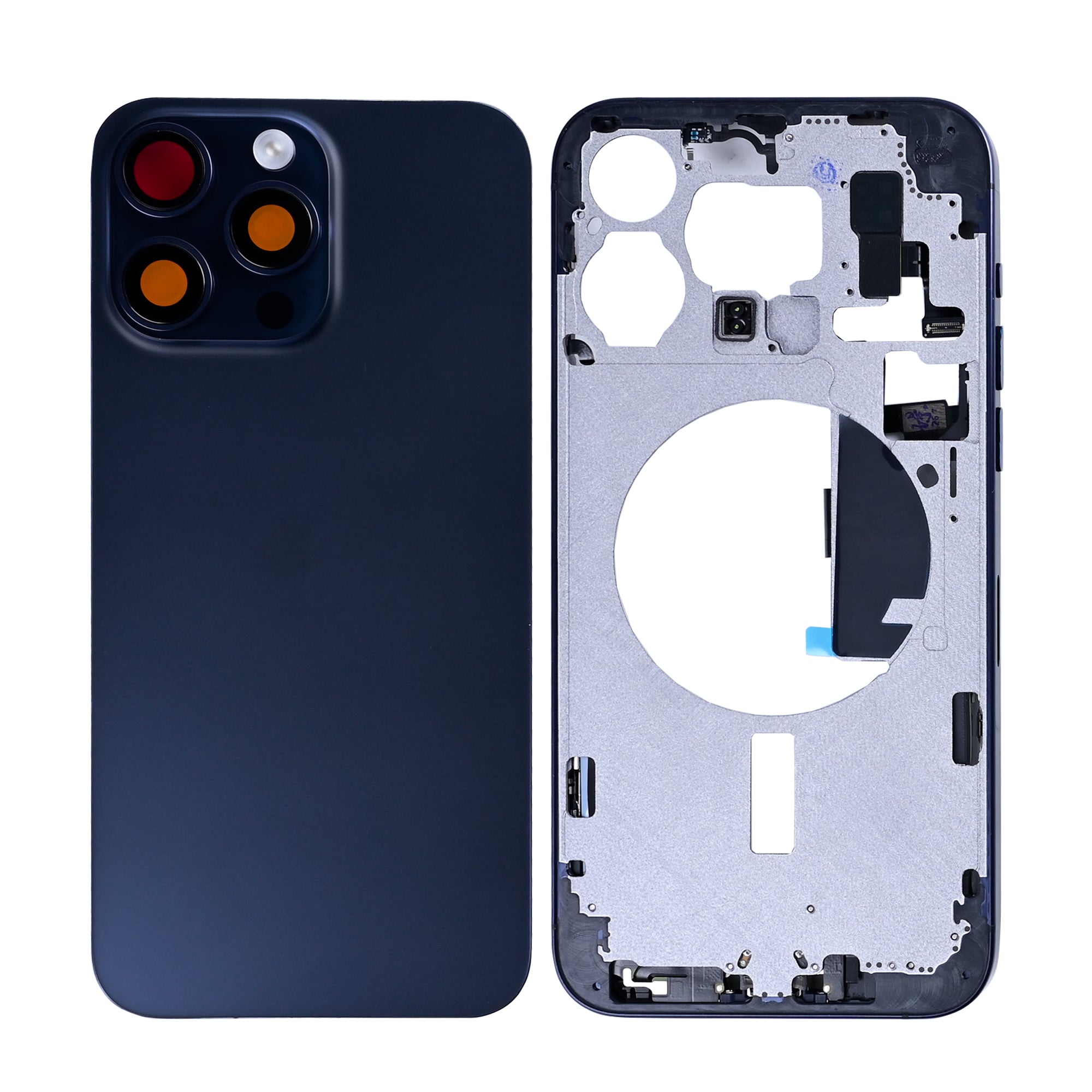 Für Apple iPhone 15 Pro Max Gehäuse mit Kleinteilen Blue Titanium OEM