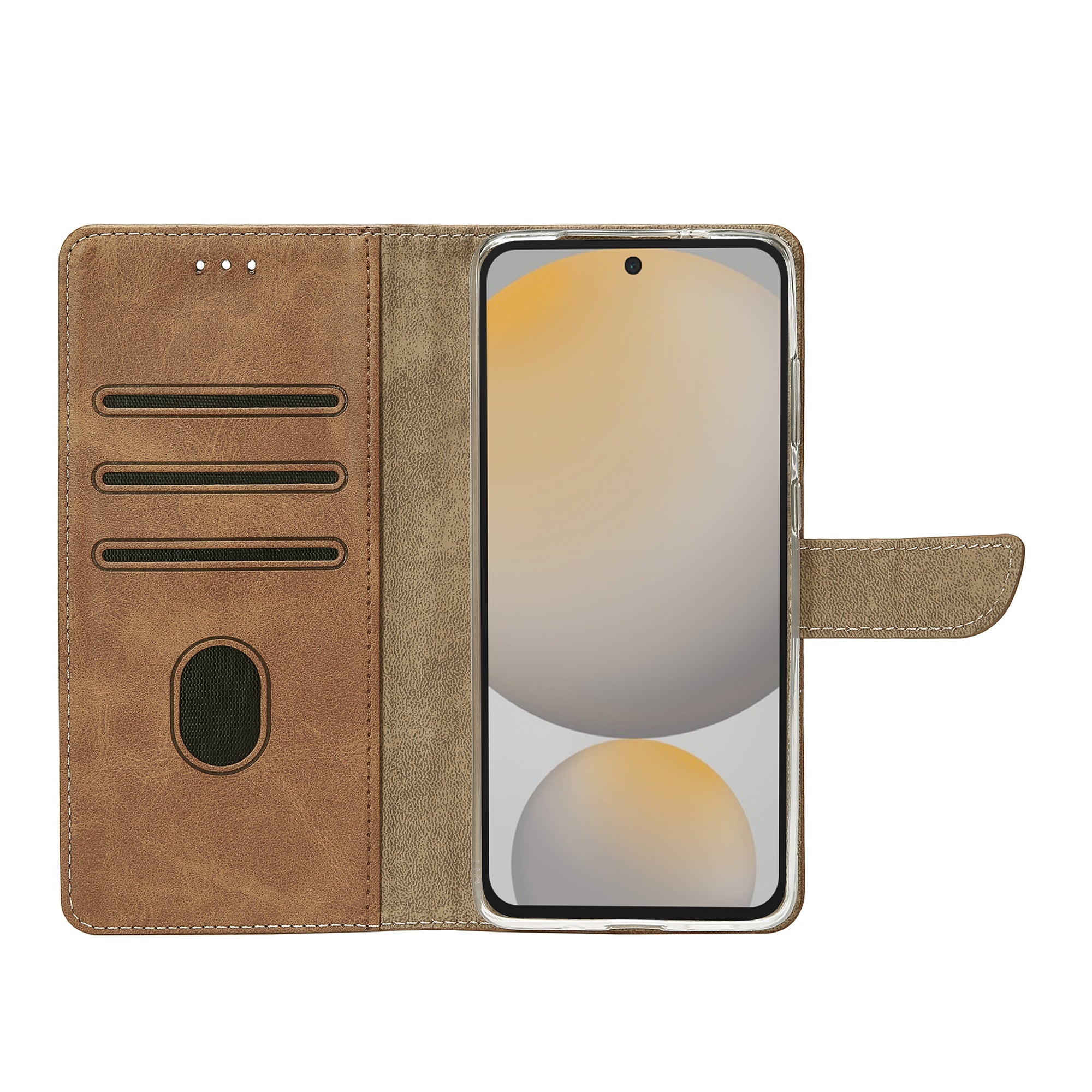 Rixus Buchhülle für Samsung Galaxy S24 FE Light Brown – Bild 5