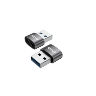 Rixus RXOTG01 USB-C To USB-A OTG Adapter Space Gray (2er-Pack)