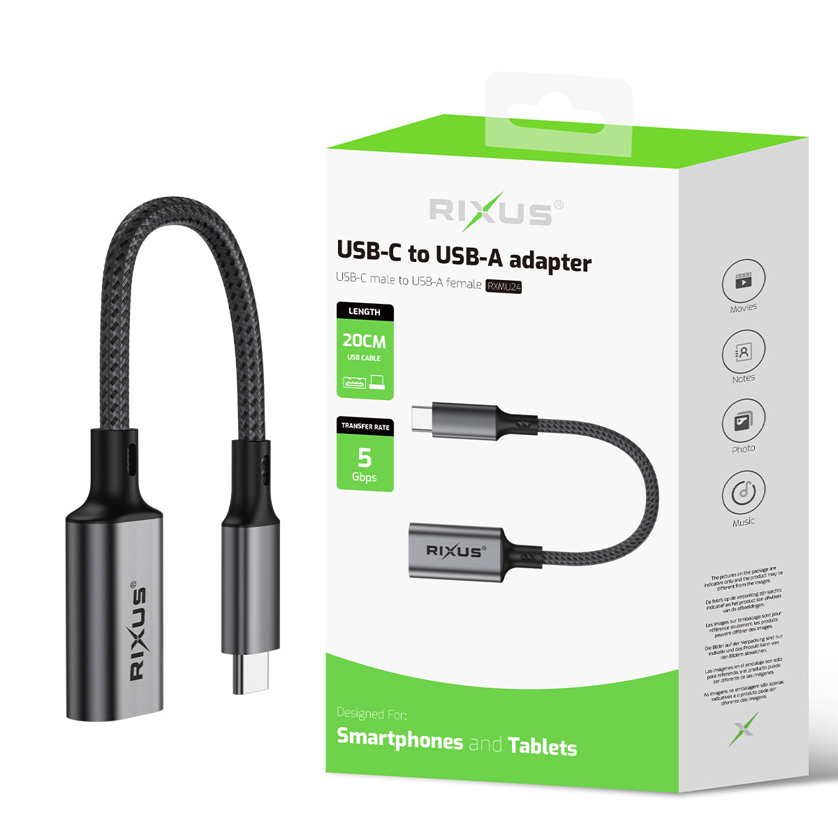 Rixus RXMU24 USB-C To USB A 3.0 Adapter Space Gray – Bild 6