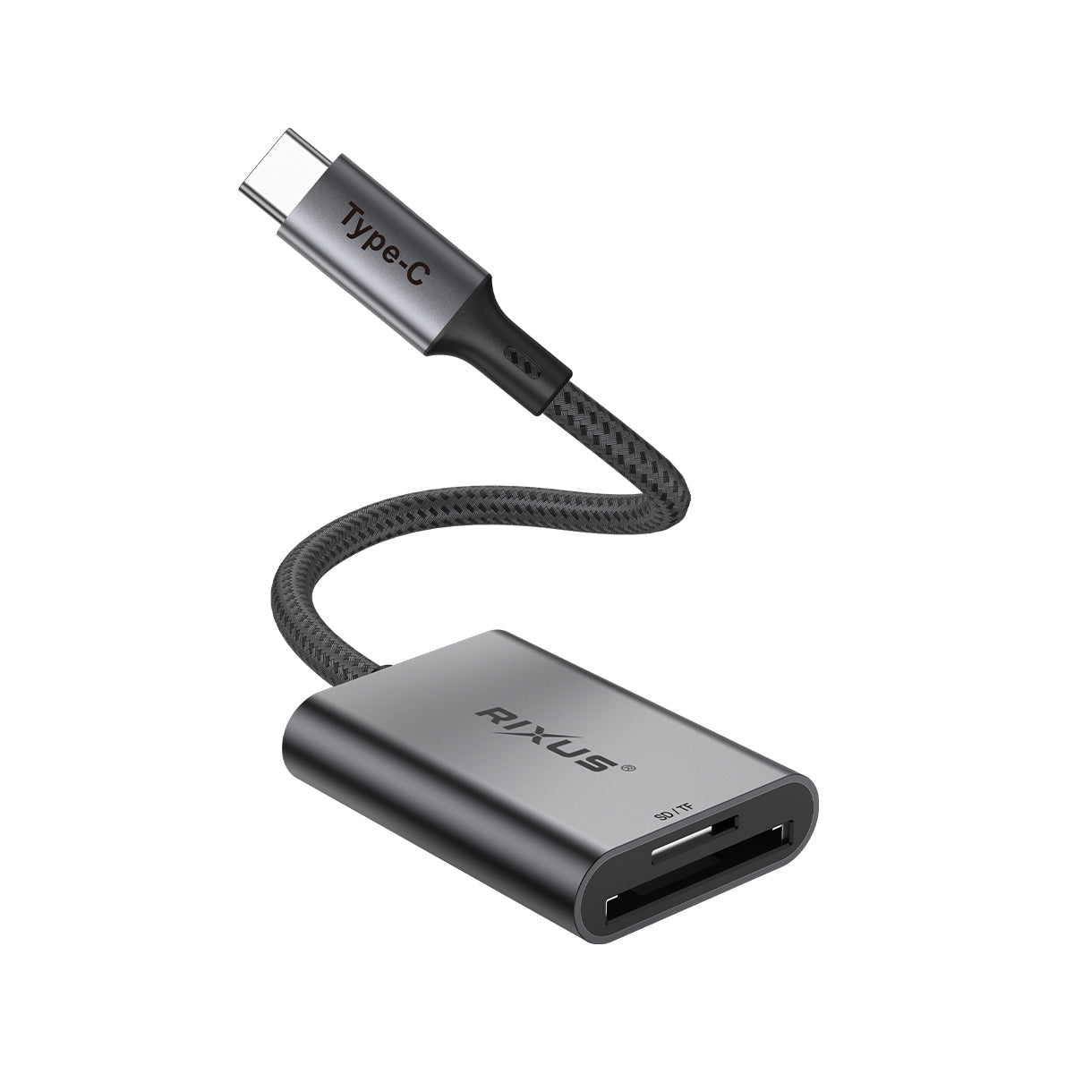 Rixus RXCR01 USB-C To SD/TF Kartenleser Adapter Space Gray