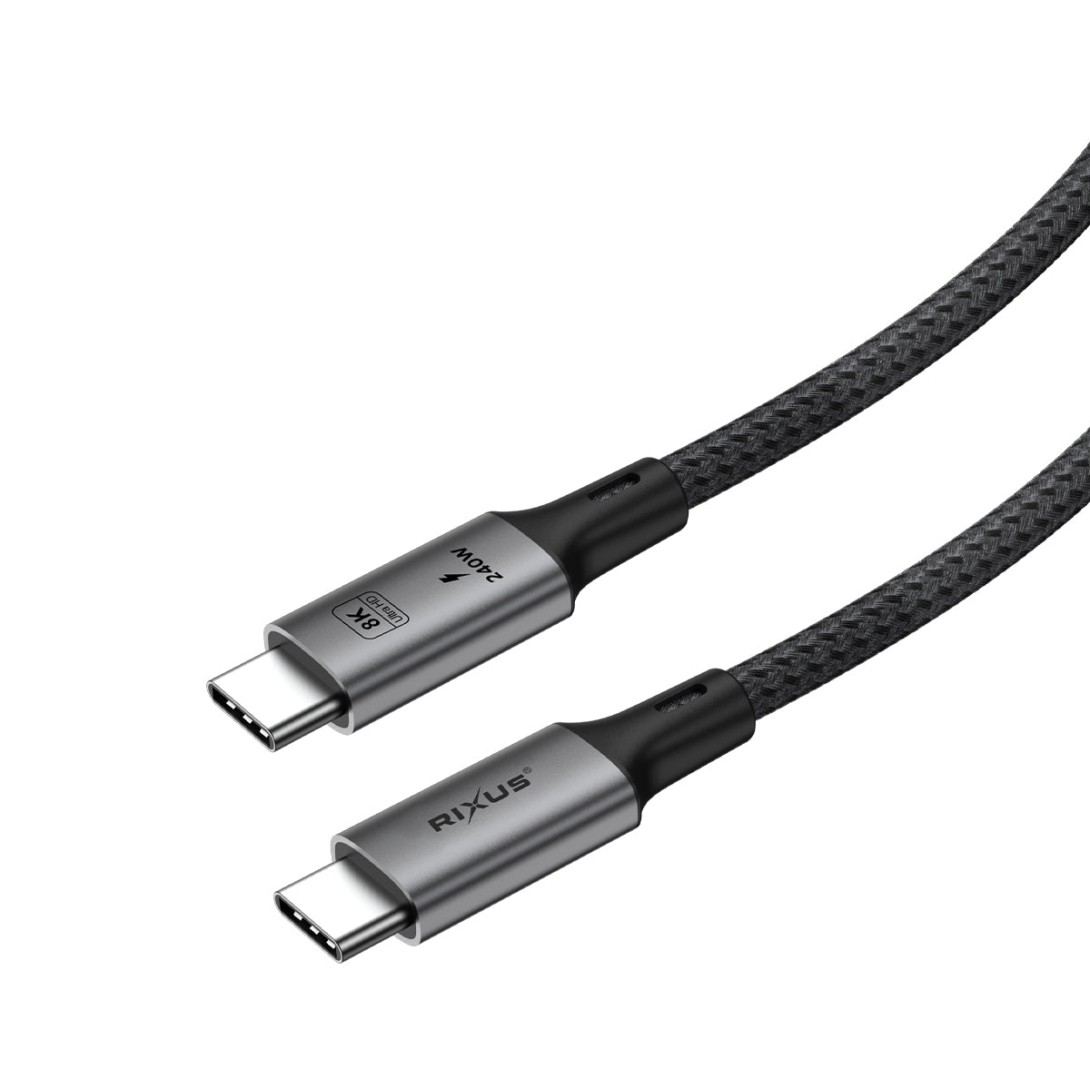Rixus RXUC01 USB-C 4.0 To USB-C Kabel 1m 240W Grey – Bild 2
