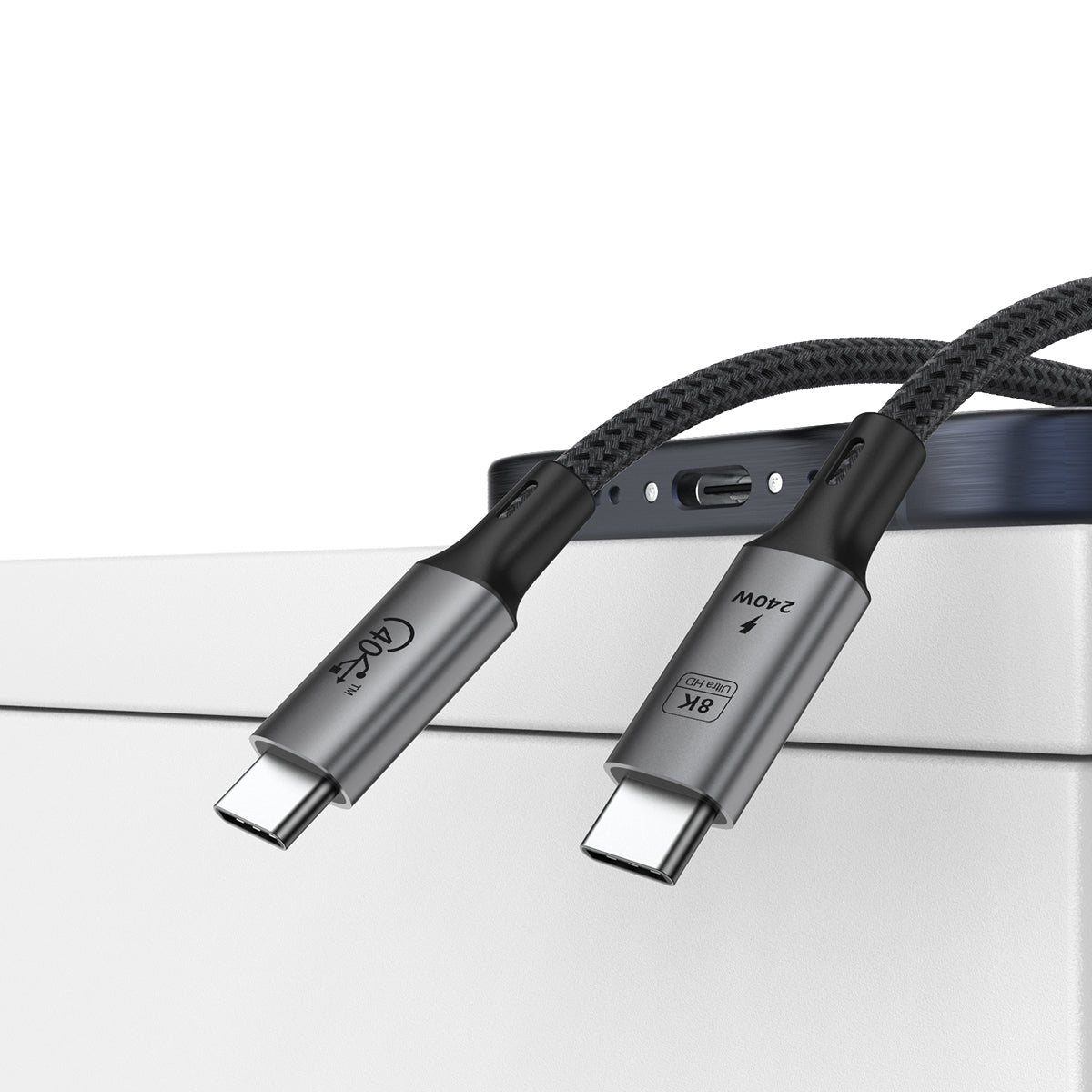 Rixus RXUC02 USB-C 4.0 To USB-C Kabel 1.8m 240W Grey – Bild 4