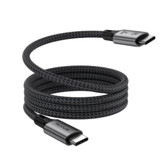 Rixus RXUC03 Magnetic USB-C 4.0 To USB-C Kabel Easy Roll Up 1.5m 100W Space Gray