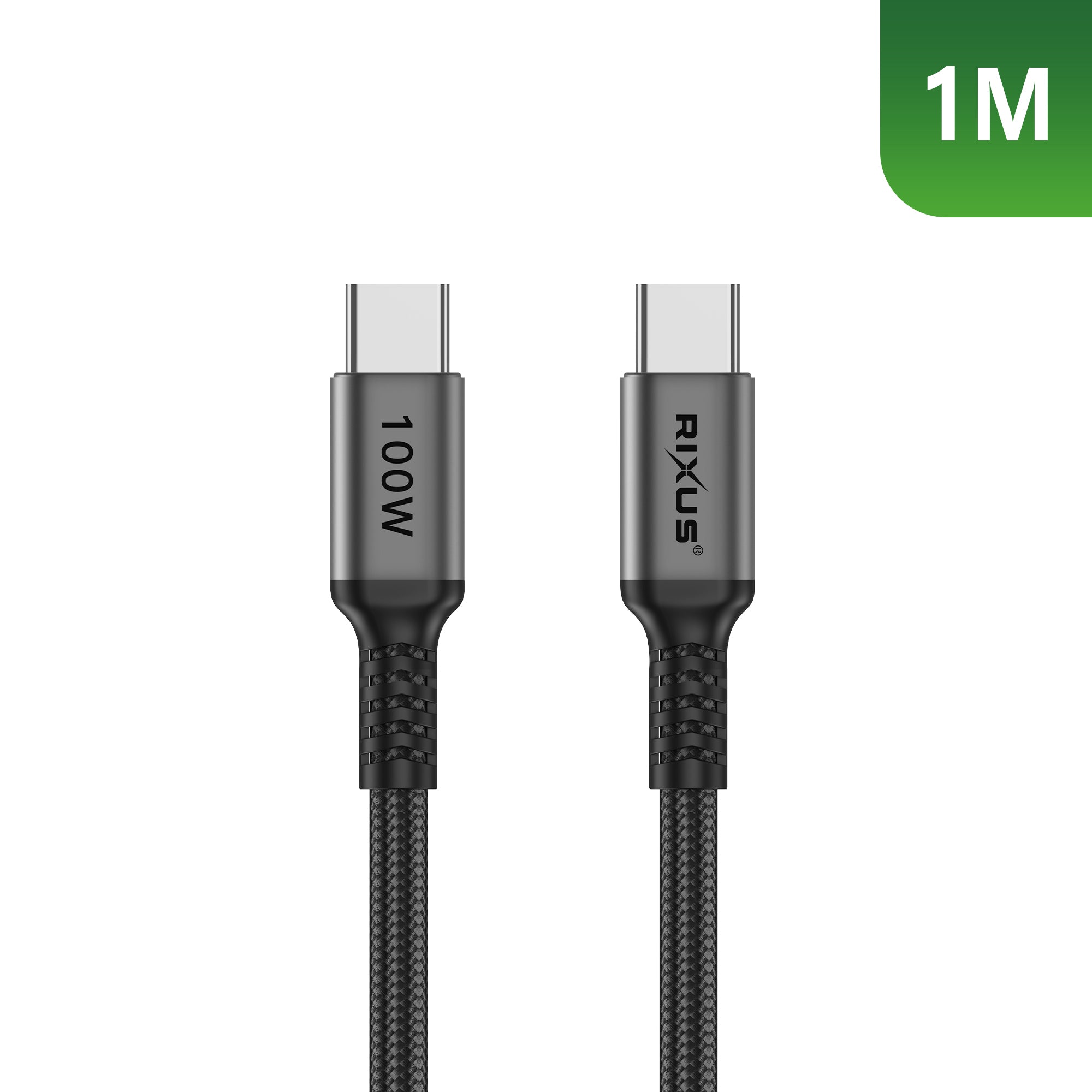 Rixus RXUC04 USB-C 2.0 To USB-C Kabel 1m 100W Space Gray