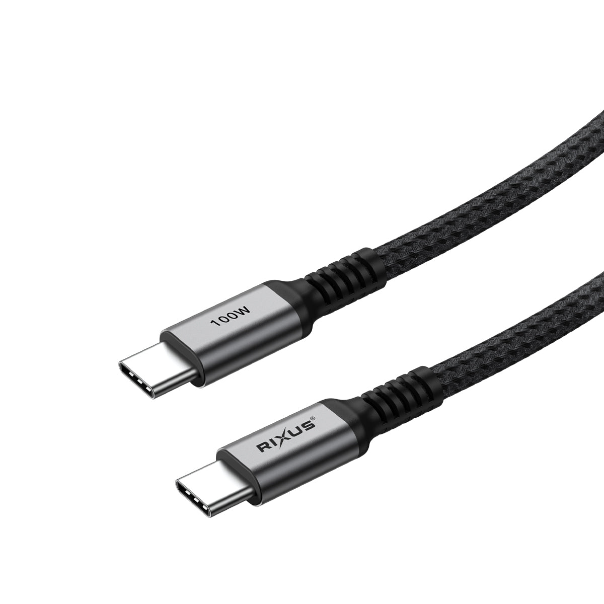 Rixus RXUC04 USB-C 2.0 To USB-C Kabel 1m 100W Space Gray – Bild 2
