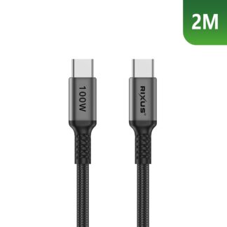 Rixus RXUC05 USB-C 2.0 To USB-C Kabel 2m 100W Space Gray