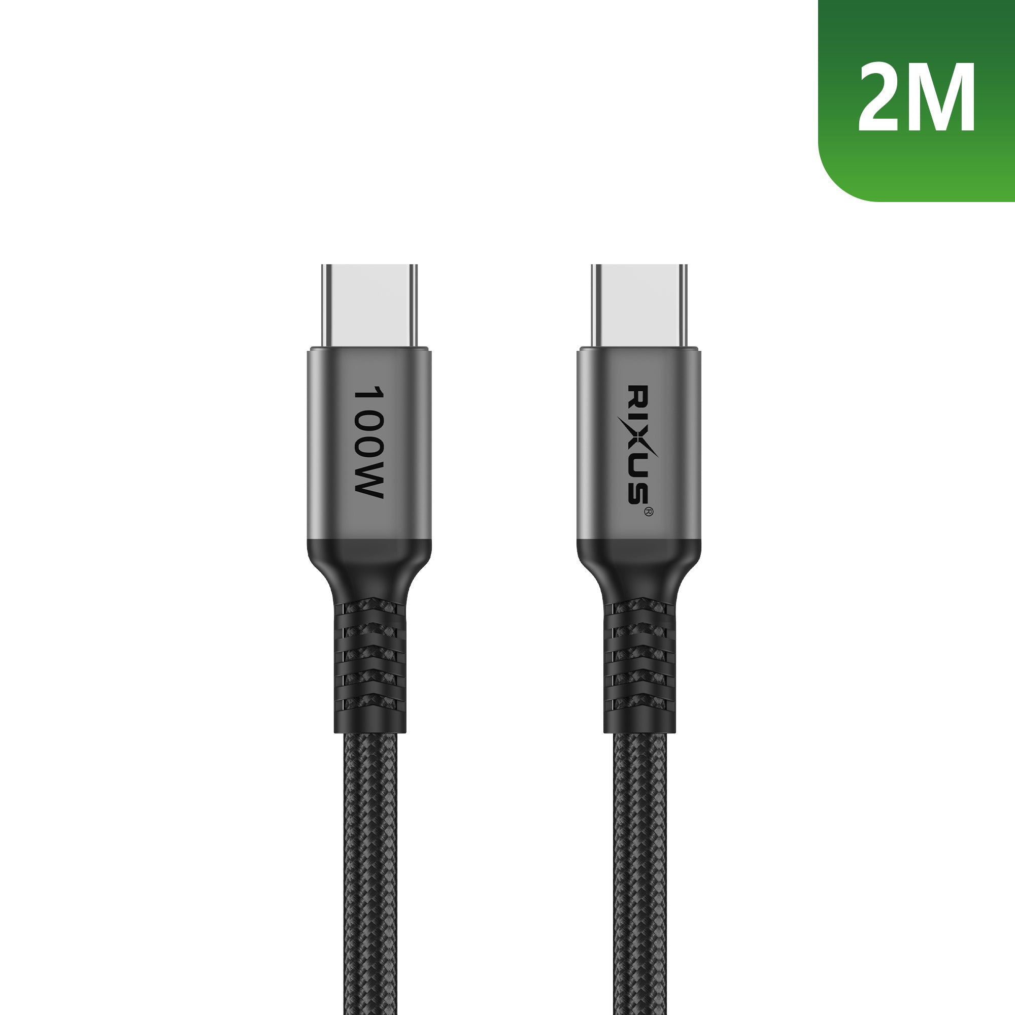 Rixus RXUC05 USB-C 2.0 To USB-C Kabel 2m 100W Space Gray