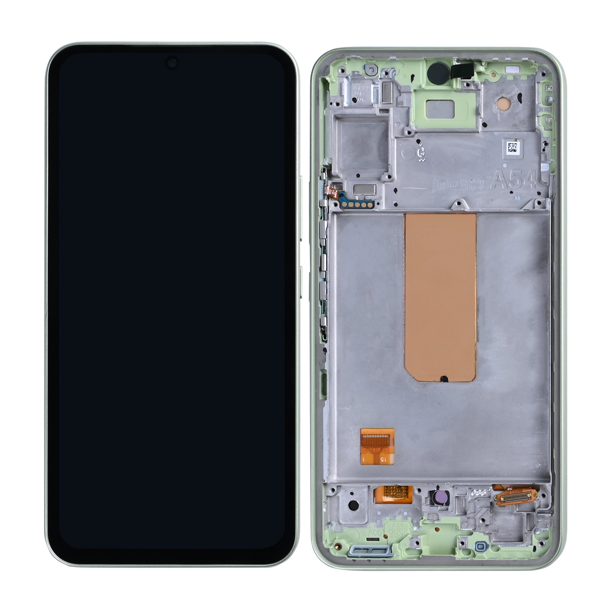 Samsung Galaxy A54 5G A546B Display und Touchscreen-Digitizer mit Rahmen Lime Soft-OLED – Bild 4