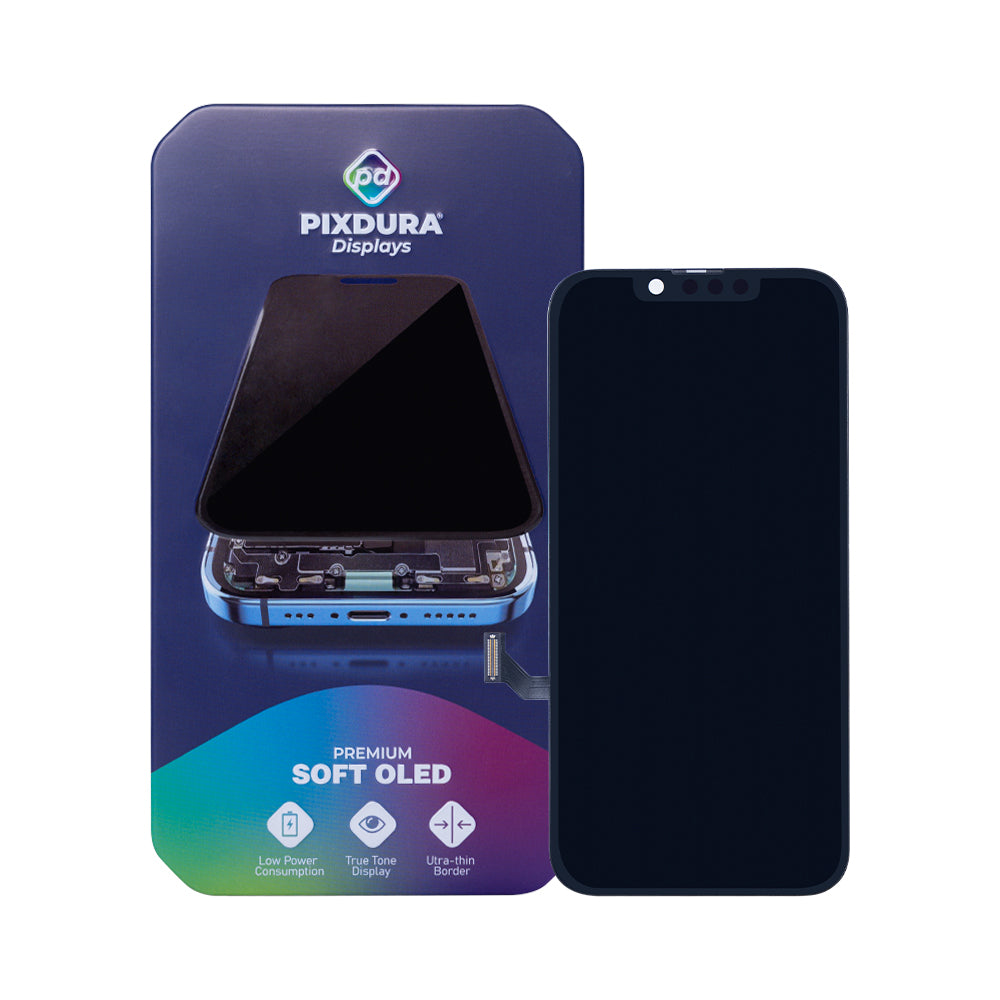 PIXDURA für Apple iPhone 14 Display und Touchscreen-Digitizer Soft-OLED Premium (IC Removable) (60Hz)