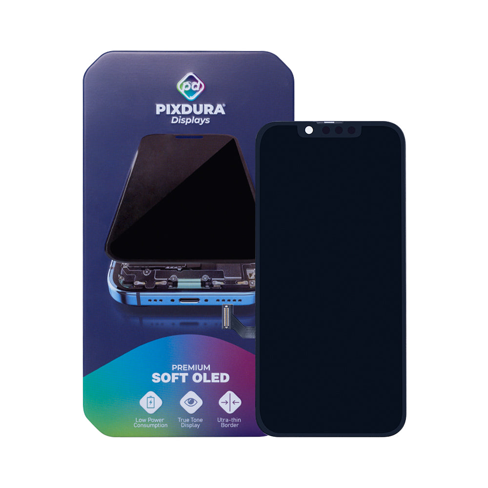 PIXDURA für Apple iPhone 14 Plus Display und Touchscreen-Digitizer Soft-OLED Premium (IC Removable) (60Hz)