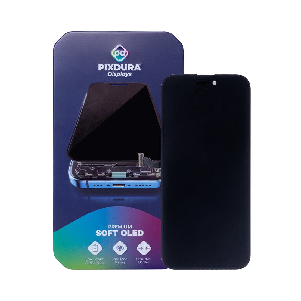 PIXDURA für Apple iPhone 14 Pro Max Display und Touchscreen-Digitizer Soft-OLED Premium (IC Removable) (120Hz)
