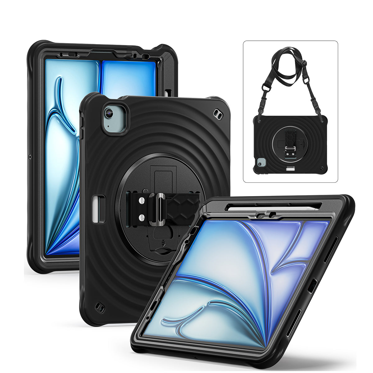 Rixus RXTC08 Anti Shock Hülle für Apple iPad 7, 8, 9 10.2 inch (2019, 2020, 2021) Black
