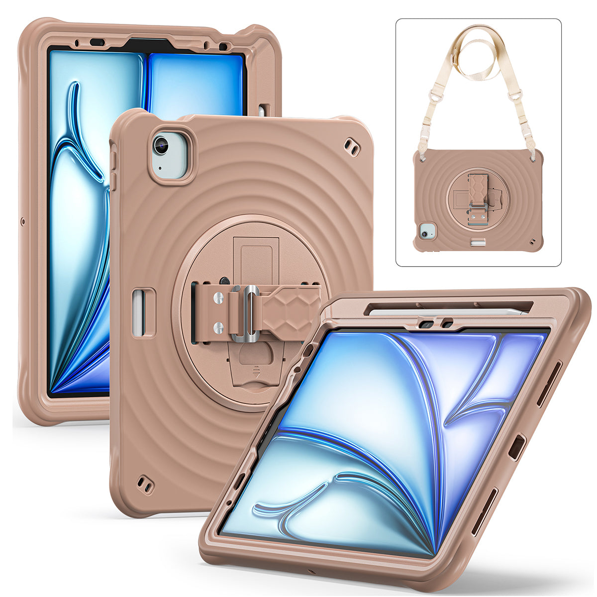 Rixus RXTC08 Anti Shock Hülle für Apple iPad 7, 8, 9 10.2 inch (2019, 2020, 2021) Latte