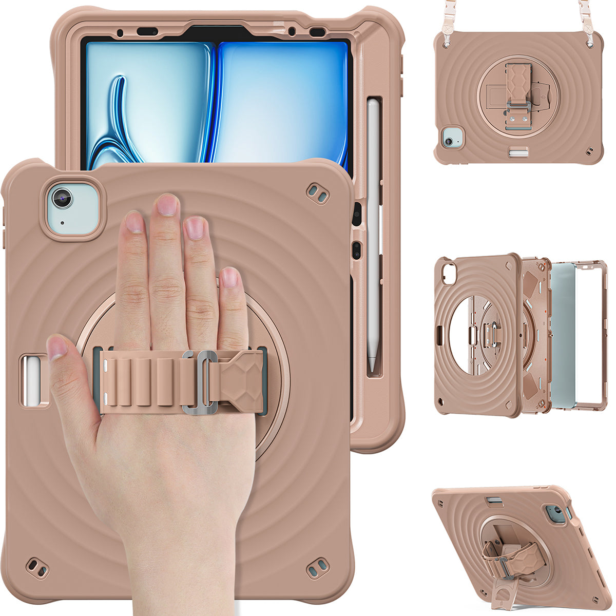 Rixus RXTC08 Anti Shock Hülle für Apple iPad 7, 8, 9 10.2 inch (2019, 2020, 2021) Latte – Bild 3