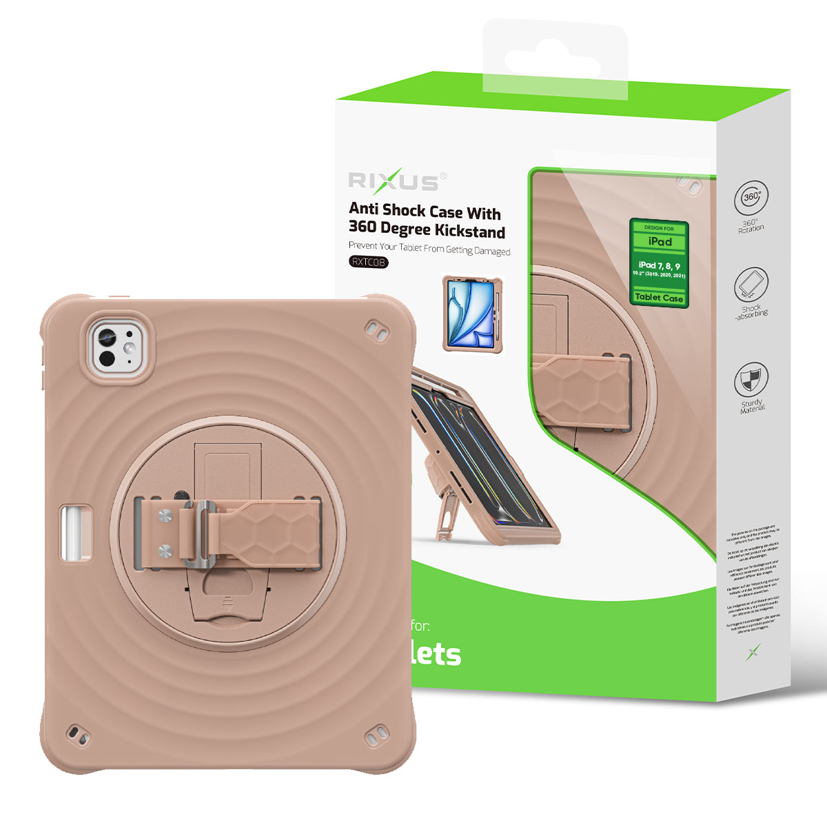 Rixus RXTC08 Anti Shock Hülle für Apple iPad 7, 8, 9 10.2 inch (2019, 2020, 2021) Latte – Bild 5