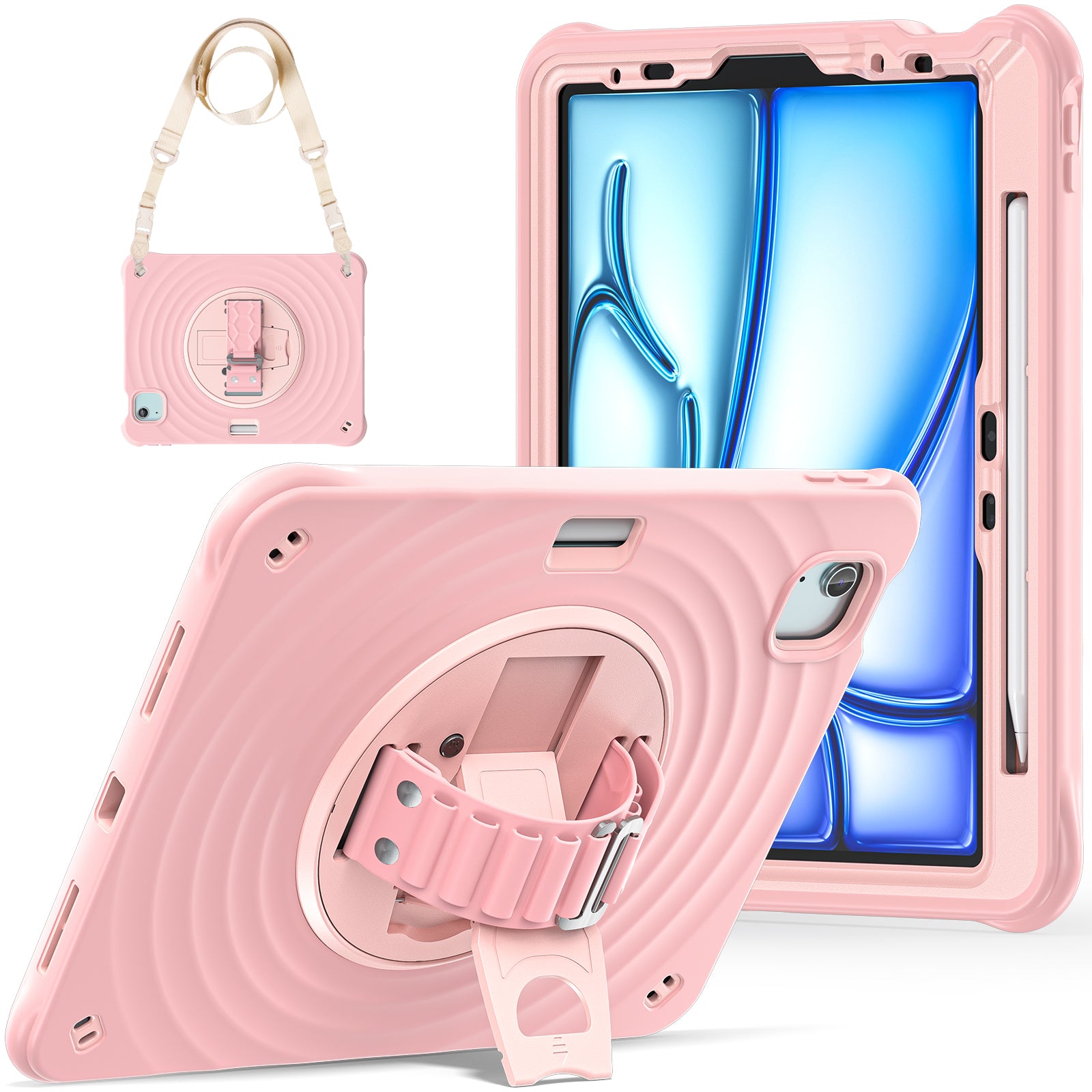 Rixus RXTC08 Anti Shock Hülle für Apple iPad 10 10.9 inch (2022) Cherry Blossoms Pink – Bild 2