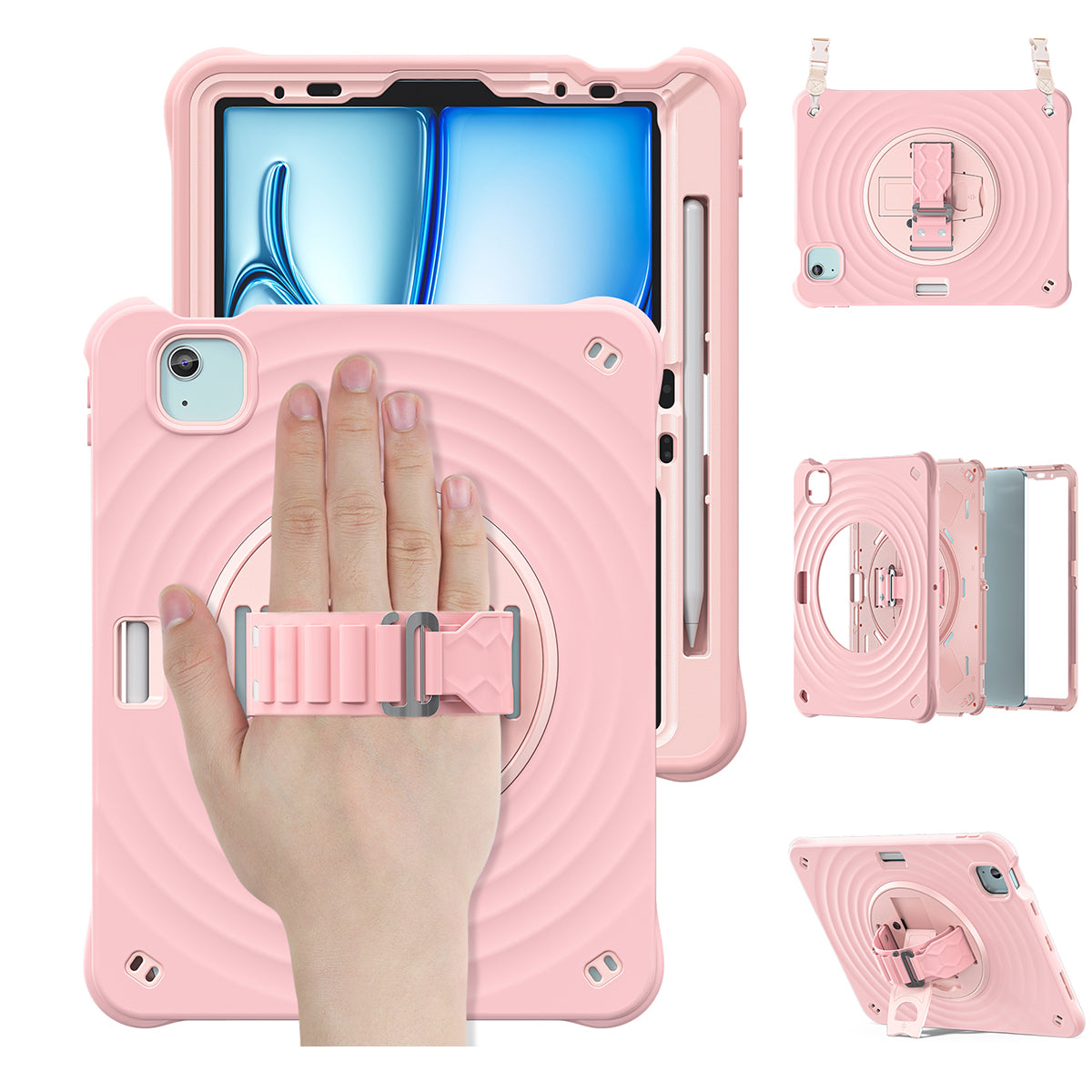 Rixus RXTC08 Anti Shock Hülle für Apple iPad 10 10.9 inch (2022) Cherry Blossoms Pink – Bild 3