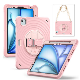 Rixus RXTC08 Anti Shock Hülle für Apple iPad Air 11 inch (2024, 2025, 2026), Air 4 10.9 inch (2020), Air 5 10.9 inch (2022), Pro 11 inch (2018, 2020, 2021, 2022) Cherry Blossoms Pink