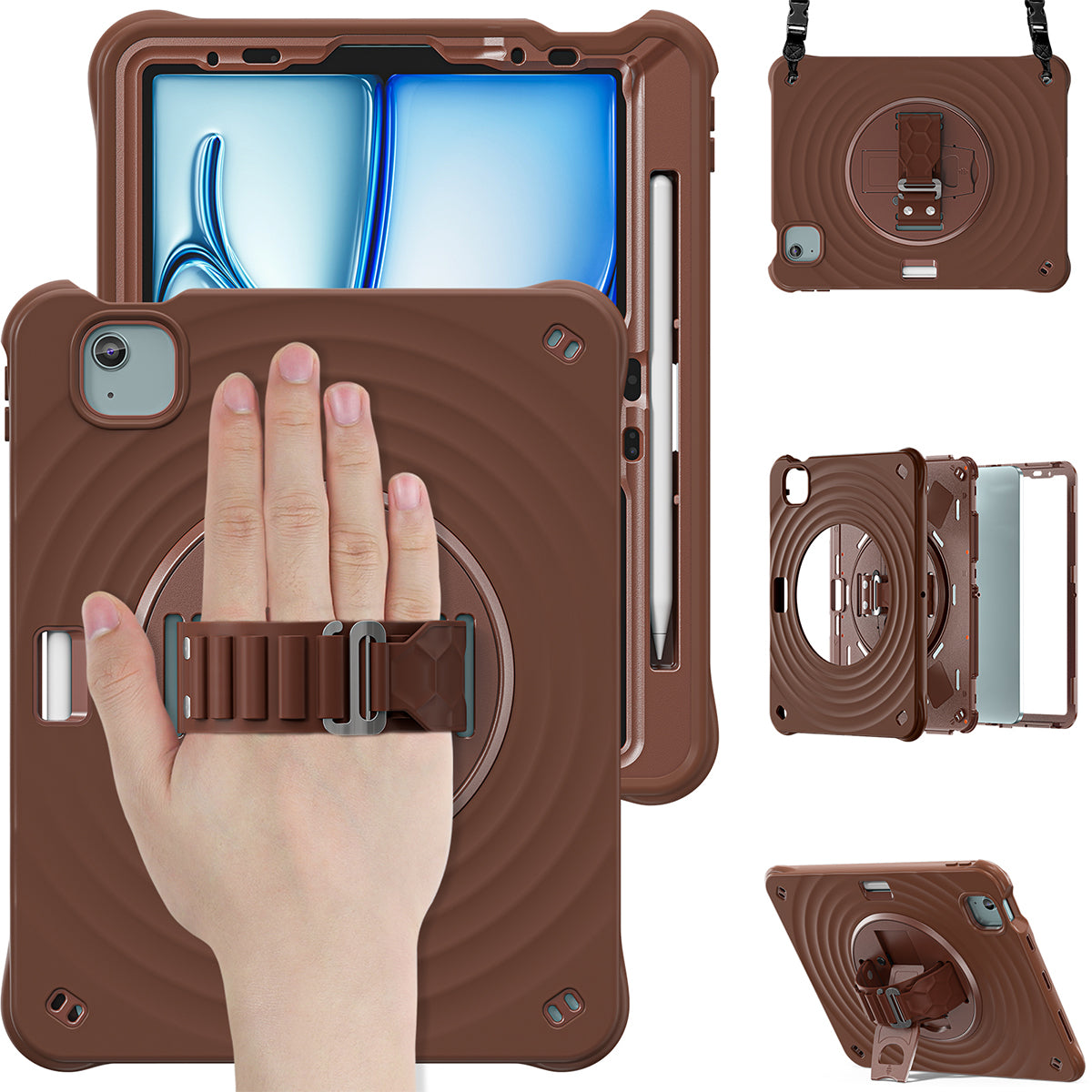 Rixus RXTC08 Anti Shock Hülle für Apple iPad Pro 11 inch (2024) Chocolate – Bild 3