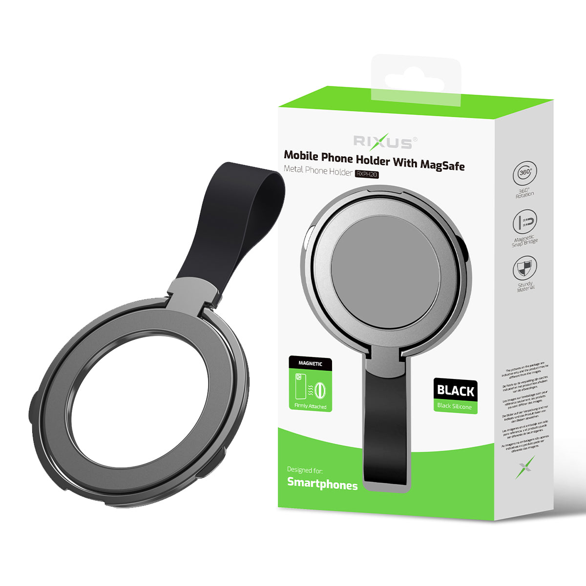 Rixus RXPH20B Mobile Phone Holder mit MagSafe kompatibel Black – Bild 5
