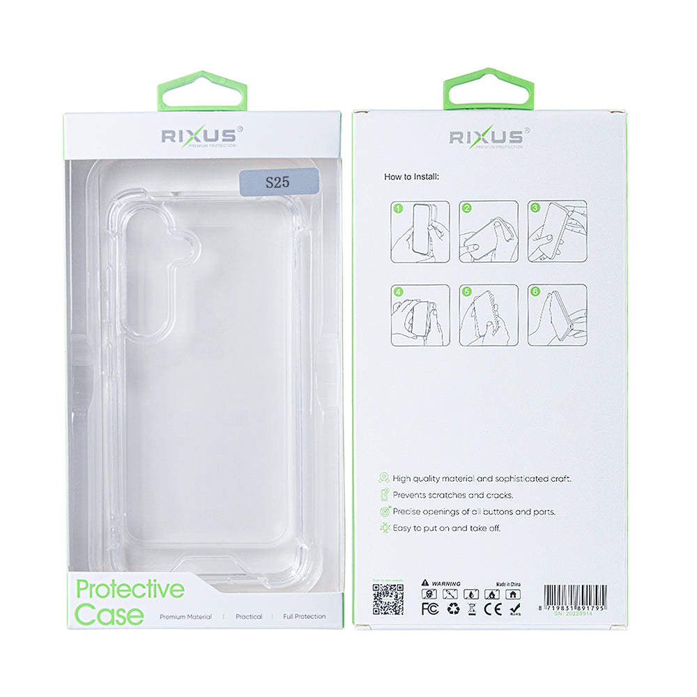 Rixus Anti-Burst Hülle für Samsung Galaxy S25 Transparent – Bild 5