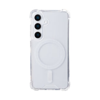 Rixus Anti-Burst Hülle mit MagSafe kompatibel für Samsung Galaxy S25 Transparent