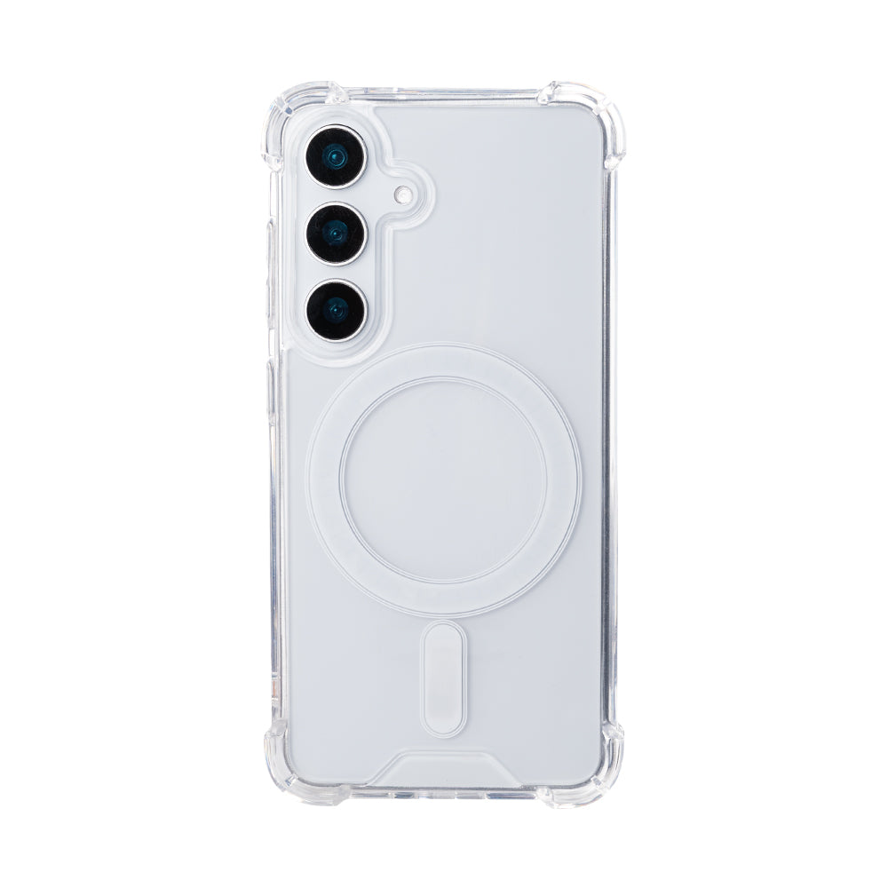 Rixus Anti-Burst Hülle mit MagSafe kompatibel für Samsung Galaxy S25 Transparent