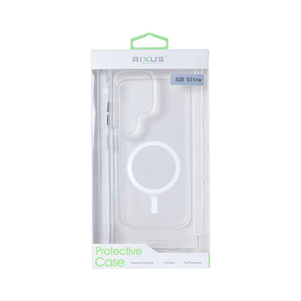 Rixus Anti-Burst Hülle mit MagSafe kompatibel für Samsung Galaxy S25 Ultra Transparent – Bild 4