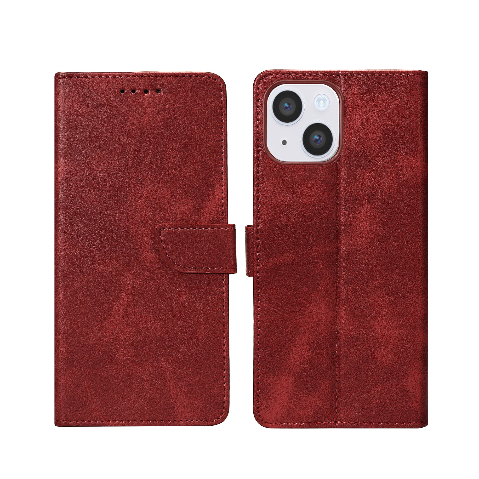 Rixus Buchhülle für Apple iPhone 14 Dark Red – Bild 3