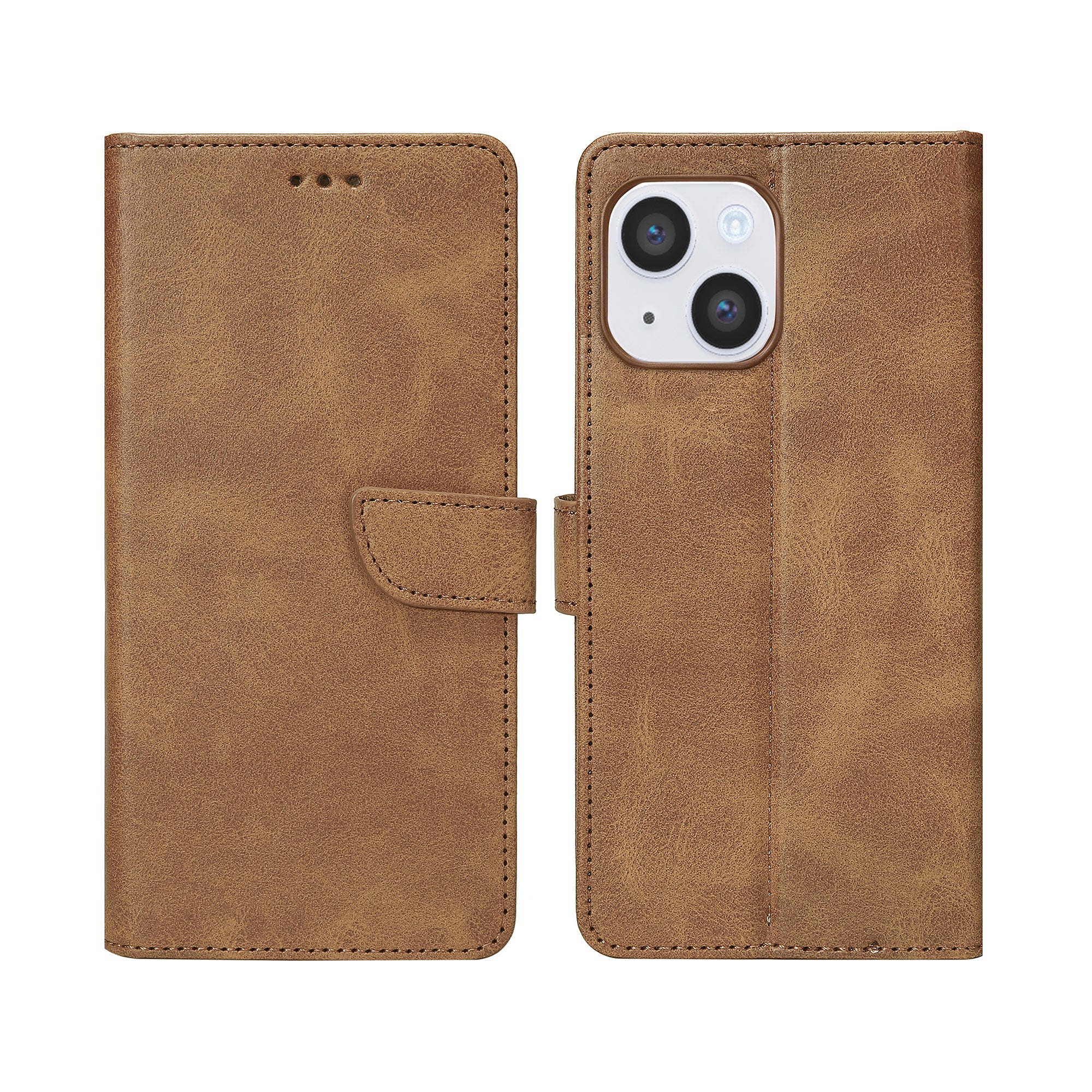Rixus Buchhülle für Apple iPhone 14 Light Brown – Bild 3
