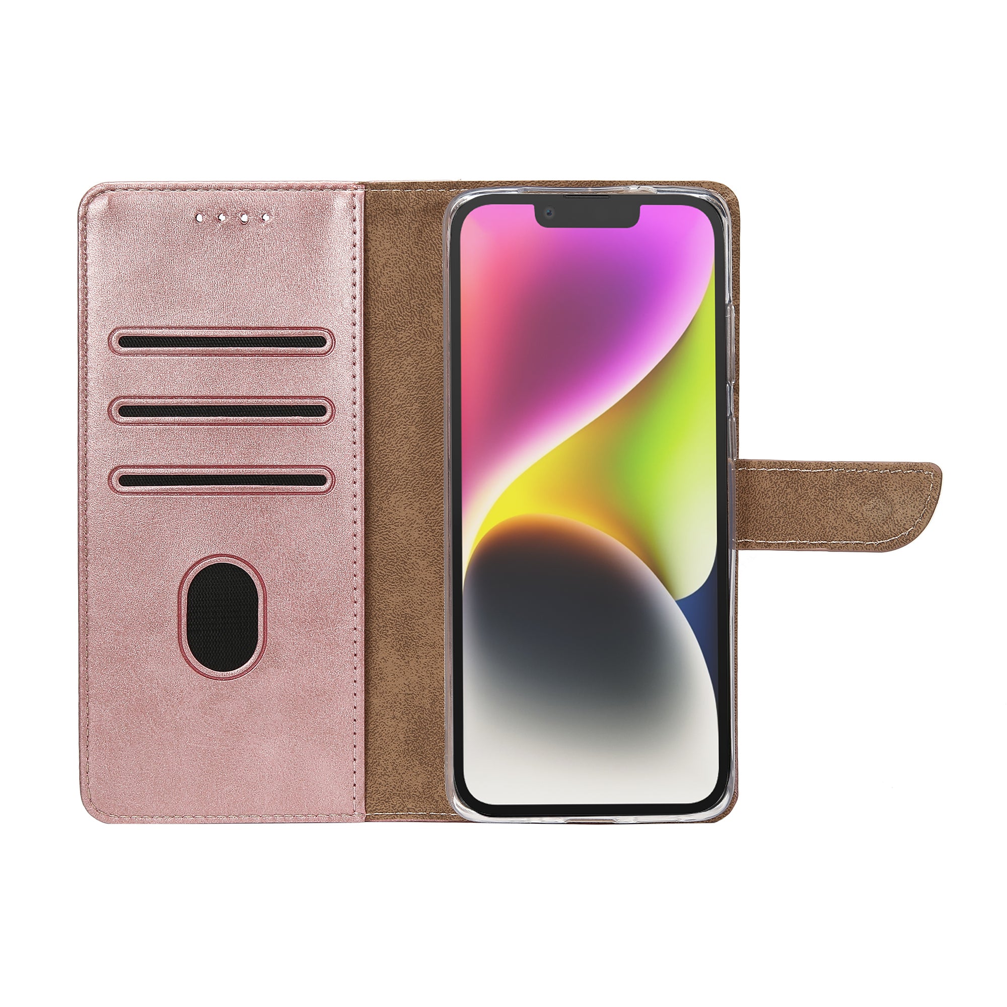 Rixus Buchhülle für Apple iPhone 14 Pink – Bild 5