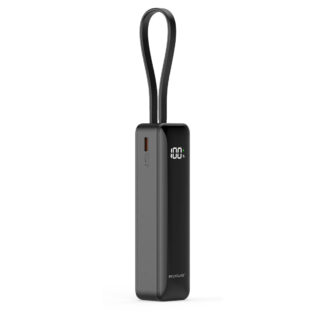 Rixus RXPB03B Digital Display Powerbank 5000mAh mit USB-C Kabel Built-in Black