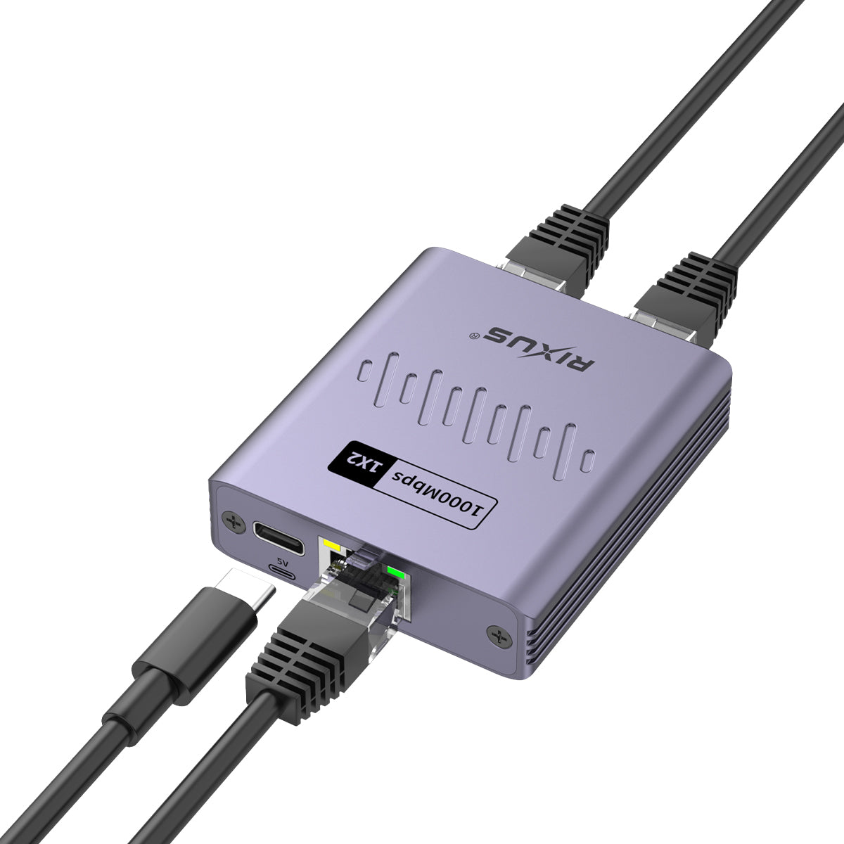 Rixus RXEA03 3-Ports Ethernet Switch Adapter Gray – Bild 3