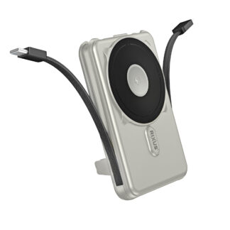 Rixus RXPB76A MagSafe kompatibel Powerbank 10000mAh mit Built-in Kabel Silver