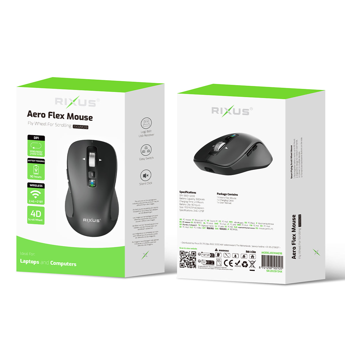 Rixus RXWM01B Aero Flex Mouse Black – Bild 4