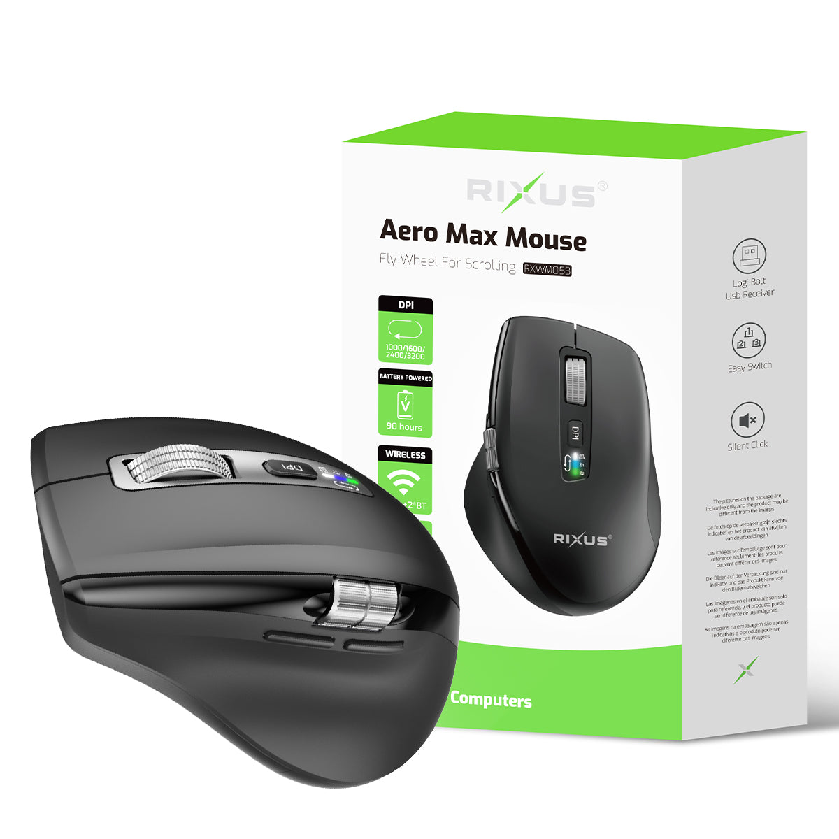 Rixus RXWM05B Aero Max Mouse Black – Bild 5