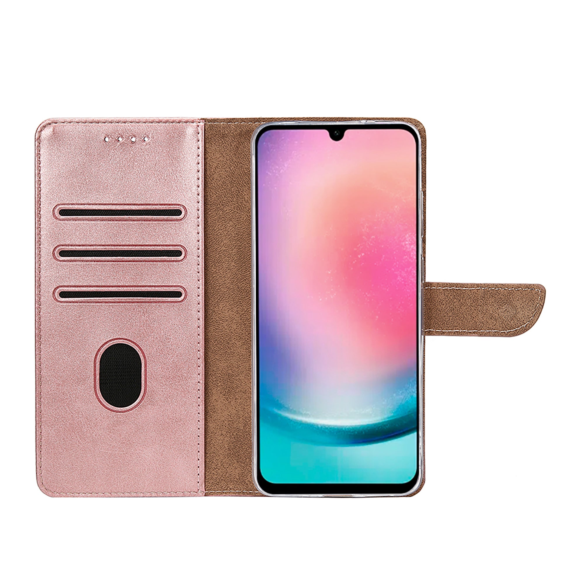 Rixus Buchhülle für Samsung Galaxy A26, A17, A18 Pink – Bild 5