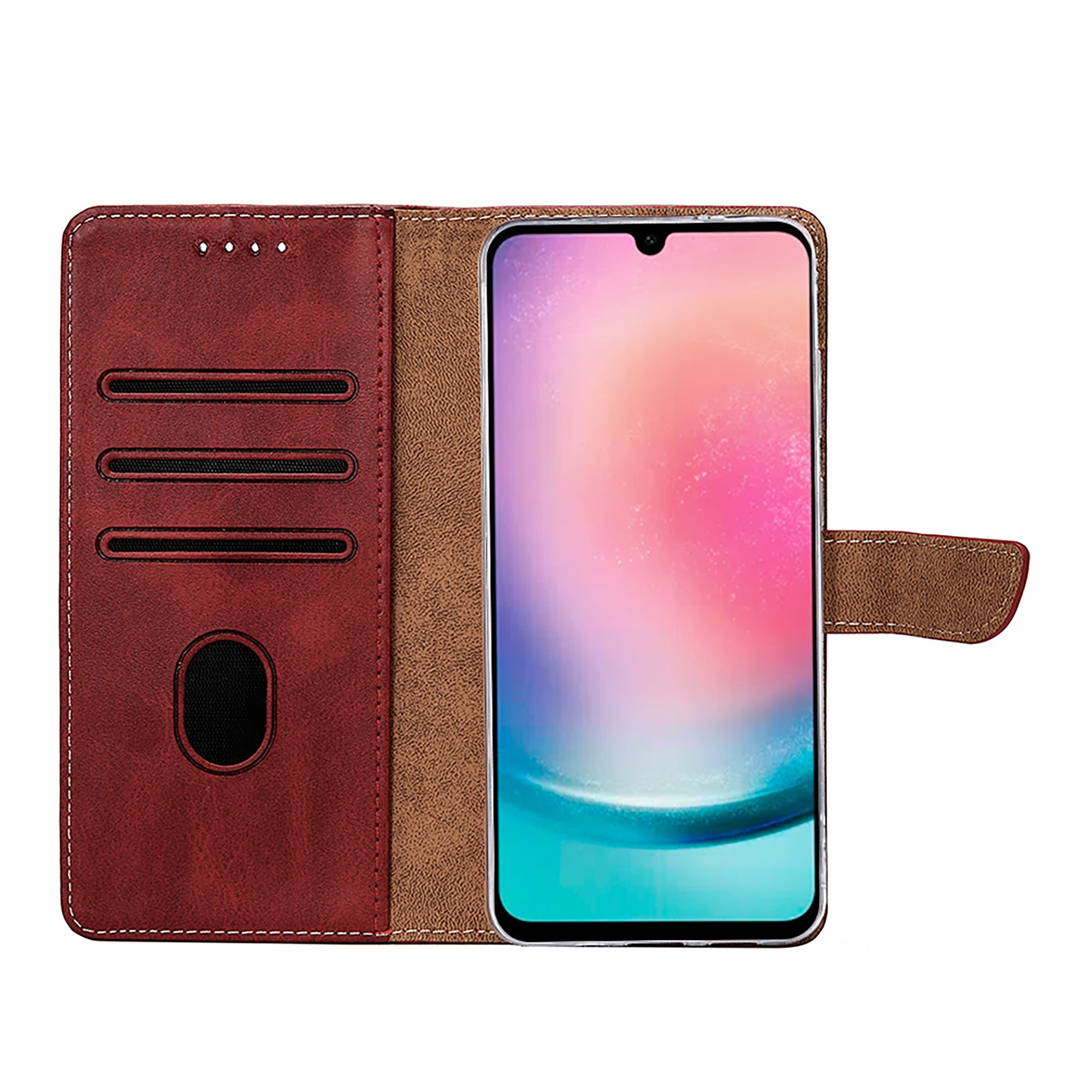 Rixus Buchhülle für Samsung Galaxy A26, A17, A18 Dark Red – Bild 5