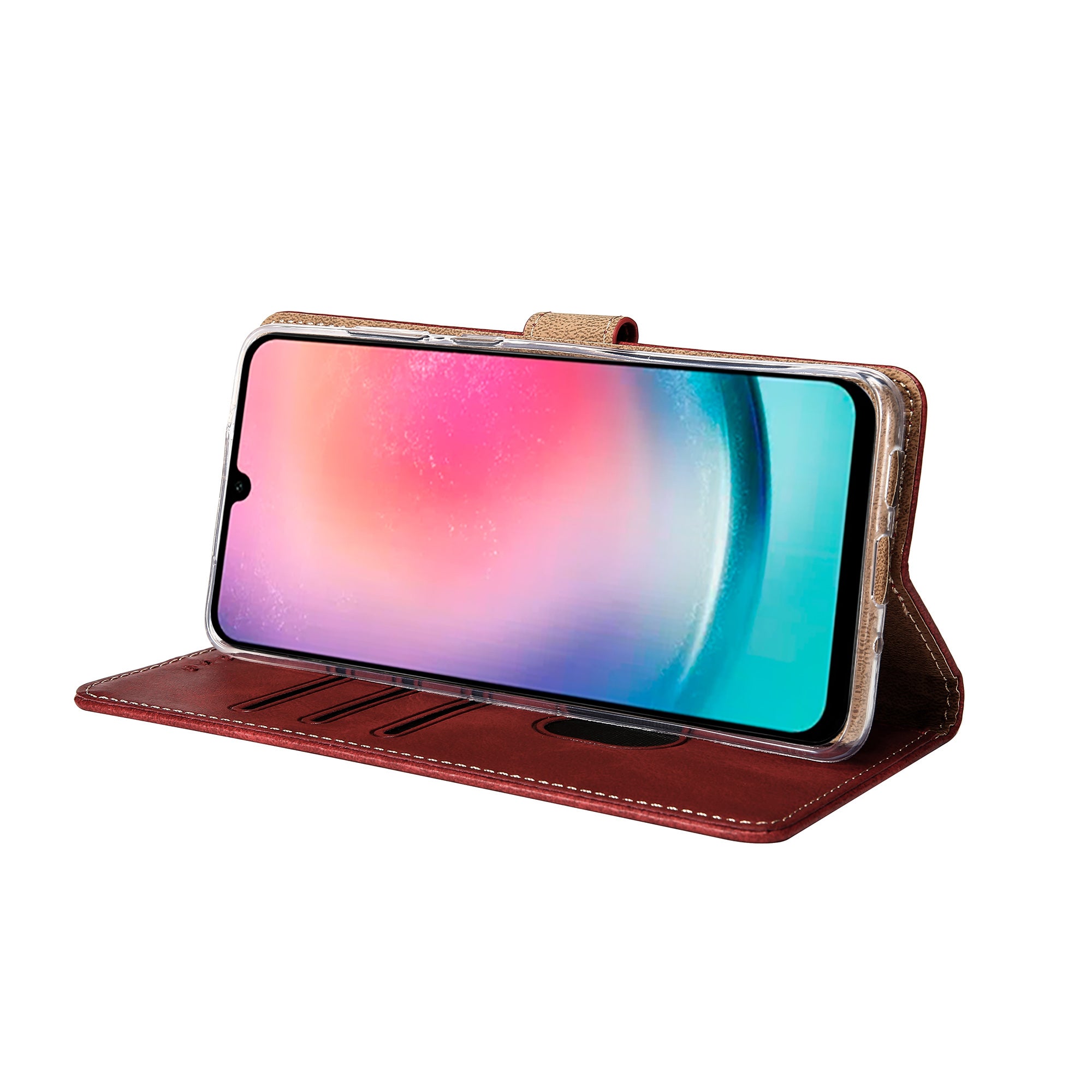 Rixus Buchhülle für Samsung Galaxy A26, A17, A18 Dark Red – Bild 6